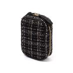 ポーチ ツイード スタンドポーチ ブラック レディース