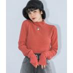 ニット クシュソデハイネックテレコ レディース