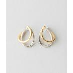 イヤリング サークルイヤリング ティアドロップ コンビカラー レディース