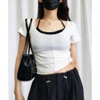 tシャツ 「 アンサンブル２点セット／１２色展開 」ホルターネックブラトップ ＆ メローＴシャツ　SET レディース