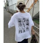 tシャツ バックプリントグラフィックTシャツ(chiica select) / プリントTシャツ モノトーン モノクロ レディース