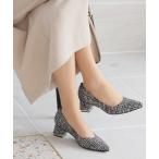 パンプス ポインテッドトゥゴールドパーツヒールパンプス レディース