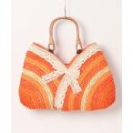 ショッピングカゴバッグ かごバッグ カゴバッグ レースリボン付きストライプ柄かごバッグ