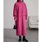 ワンピース 「2点セット」レイヤードタートルネックニットワンピース