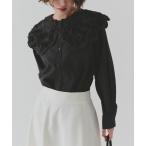 ブラウス シャツ シアーフリル襟付シャツブラウス レディース