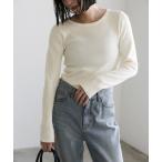 tシャツ 「8色展開」ニュアンスリブクルーネックトップス レディース