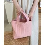 トートバッグ 韓国製 リボン付き ヌビバッグ イブル素材 ミニトートバッグ キルティング コットン100% パール レディース