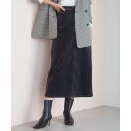 スカート 「洗える」23区DENIM ベルベットストレッチ Aライン スカート