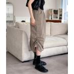 スカート ナイロンカーゴストリングロングスカート