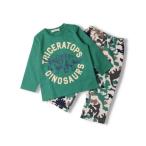 パジャマ 恐竜柄ミニ裏毛長袖パジャマ キッズ 子供 男の子 女の子