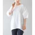 tシャツ ボリュームスリーブ シボ加工プルオーバー レディース