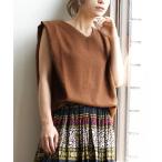 tシャツ ドレープショルダータック ノースリーブプルオーバー レディース