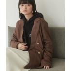 ジャケット テーラードジャケット 金ボタン チェック柄ダブルブレザージャケット レディース