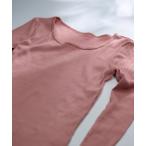 インナーシャツ 肌着 綿100% リブ編みコットン 長袖シャツ レディース