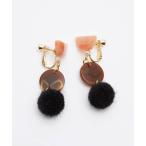 イヤリング レディース fur contrast earring