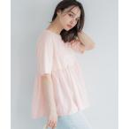 tシャツ クルーネックドッキングカットソー レディース