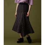 スカート 「直営店限定」DOUBLE GAUZE MULTI CHECK SKIRT/ ダブルガーゼ マルチチェックスカート