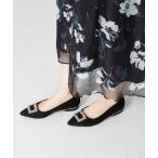 パンプス ビジューモチーフフラットパンプス 31302