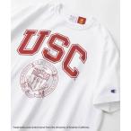 tシャツ 「Champion/チャンピオン」USC  ワンポイント刺繍 ヘビーウェイト カレッジロゴプリントショートスリーブTシャツ/半袖Tシャツ/U