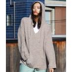 レディース パーカー HOODIE/ROIAL(ロイアル)ペールトーンデザインリラックスフィット長袖メキシカンニットパーカー