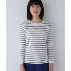 tシャツ オーガニック綿天竺長袖ボーダーＴシャツ レディース