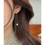 イヤリング 落ちにくい！痛くなりにくいピアス風ロングチェーンイヤリング レディース