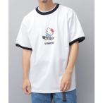 tシャツ Tシャツ メンズ サンリオ ハローキティ コラボ スケボーロゴ リンガーTシャツ