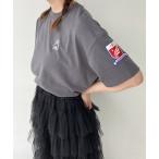 tシャツ ワッペンと刺繍ゆるTシャツ レディース