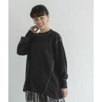 スウェット 「ママサイズ」配色ステッチ 裏毛トレーナー レディース