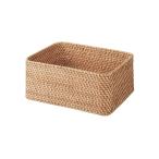 ショッピングラタン 収納 重なるラタン長方形バスケット・中　（Ｖ）約幅３６×奥行２６×高さ１６ｃｍ