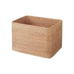 ショッピングラタン 収納 重なるラタン長方形バスケット・大　（Ｖ）約幅３６×奥行２６×高さ２４ｃｍ