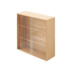 ショッピング木製 収納 木製コレクションスタンド引き扉付き　約幅２５．２ｘ奥行８．４ｘ高２５．２ｃｍ