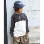 tシャツ 「PAIRMANON STREET」配色 ワッフル ヘンリーネック ロンT キッズ 子供服 男の子