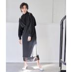 ドレス 「Callarus」ショルダーデザイン裾レースロング丈ワンピースドレス