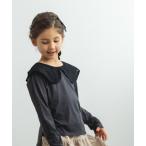 tシャツ レース生地 丸襟 長袖 Tシャツ キッズ 子供服 女の子