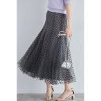スカート フロッキードットチュールスカート