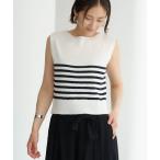 ニット セーター ノースリーブボーダープルオーバー(サマーニット) レディース