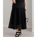 ショッピングベルーナ スカート レース切替デザインフレアースカート