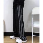 スウェットパンツ ジャージ サイドラインストレートパンツ レディース メンズ