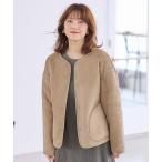 ジャケット ノーカラージャケット 「2WAY」リバーシブルショートボア アウター レディース