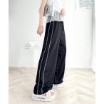 スウェットパンツ ジャージ さりげないアクセントでこなれ感をplus。配色ステッチラインパンツ レディース メンズ