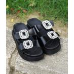 サンダル ビジューサンダル レディース