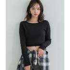 tシャツ 前後2WAY クロップド丈リブトップス レディース