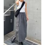 スカート ミリタリーロングカーゴスカート