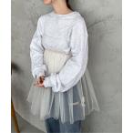 ブラウス シャツ ボリュームチュールキャミブラウス レディース