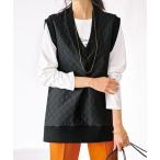 ベスト ジレ キルティング素材Ｖネックデザインベスト レディース