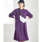 ワンピース リブ使いパーカーワンピース