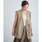 ベスト ジレ ベルトツキノーカラージレ レディース