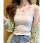 ショッピングタンクトップ レディース タンクトップ ノースリーブ 「デコルテが綺麗に見える」シンプルリブタンクトップ レディース