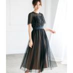 ドレス チュールシフォンワンピース「結婚式/オケージョン/パーティー/S・M・TALLサイズ」/MO33O02